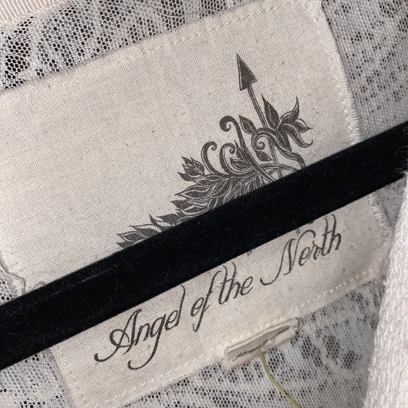 Angel of the north shirt Anthropologie ivory lace soft terry cloth - Picture 2 of 5